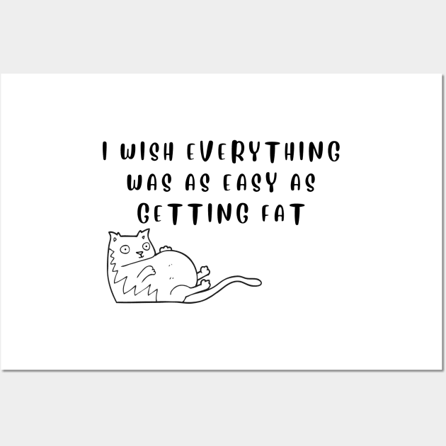 Funny Fat Cat - Cat illustration Wall Art by JEWEBIE